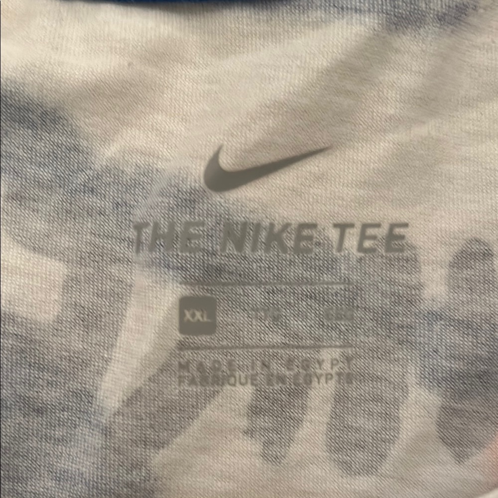 Nike Men’s Short-Sleeve Tie-Dye Crewneck Shirt in Orange & Blue - Picture 3 of 3